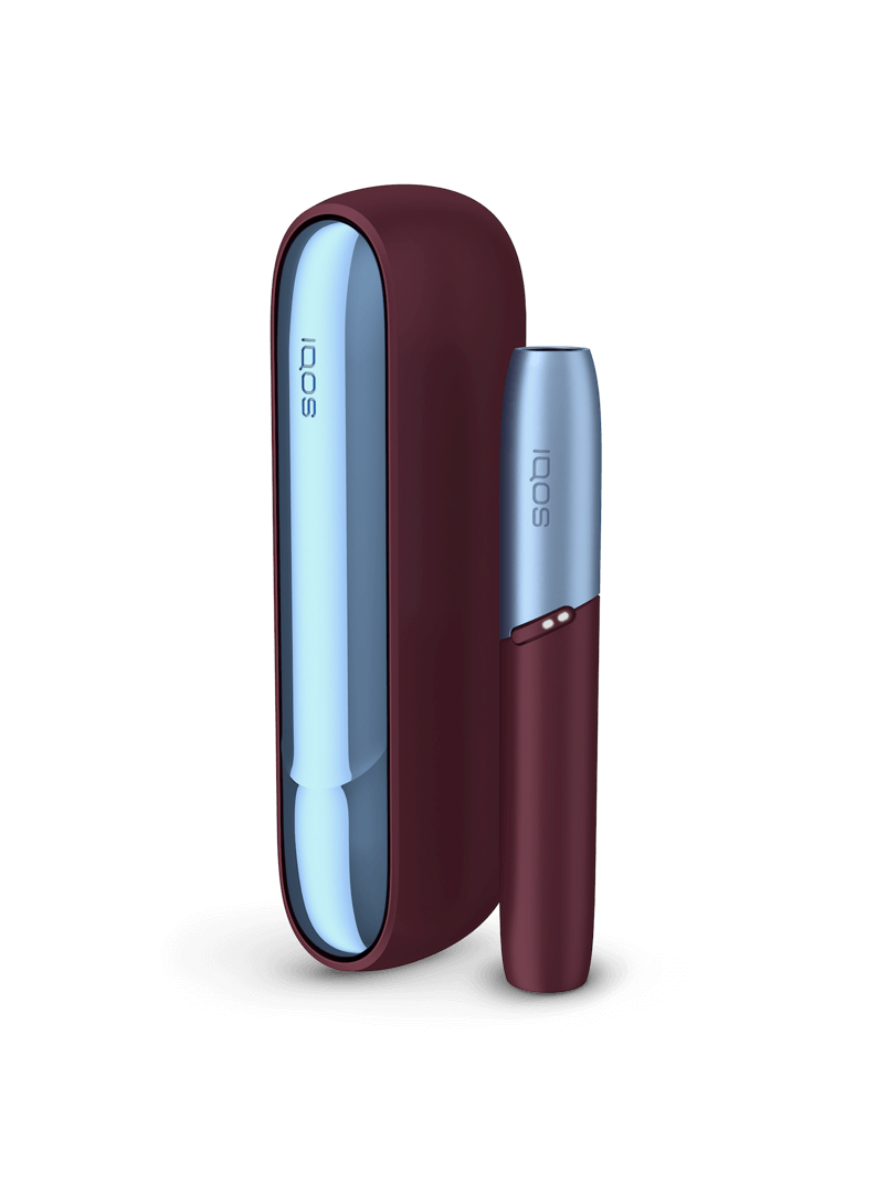 IQOS 3 DUO em Vermelho Geada e Tampa em Azul Glaciar