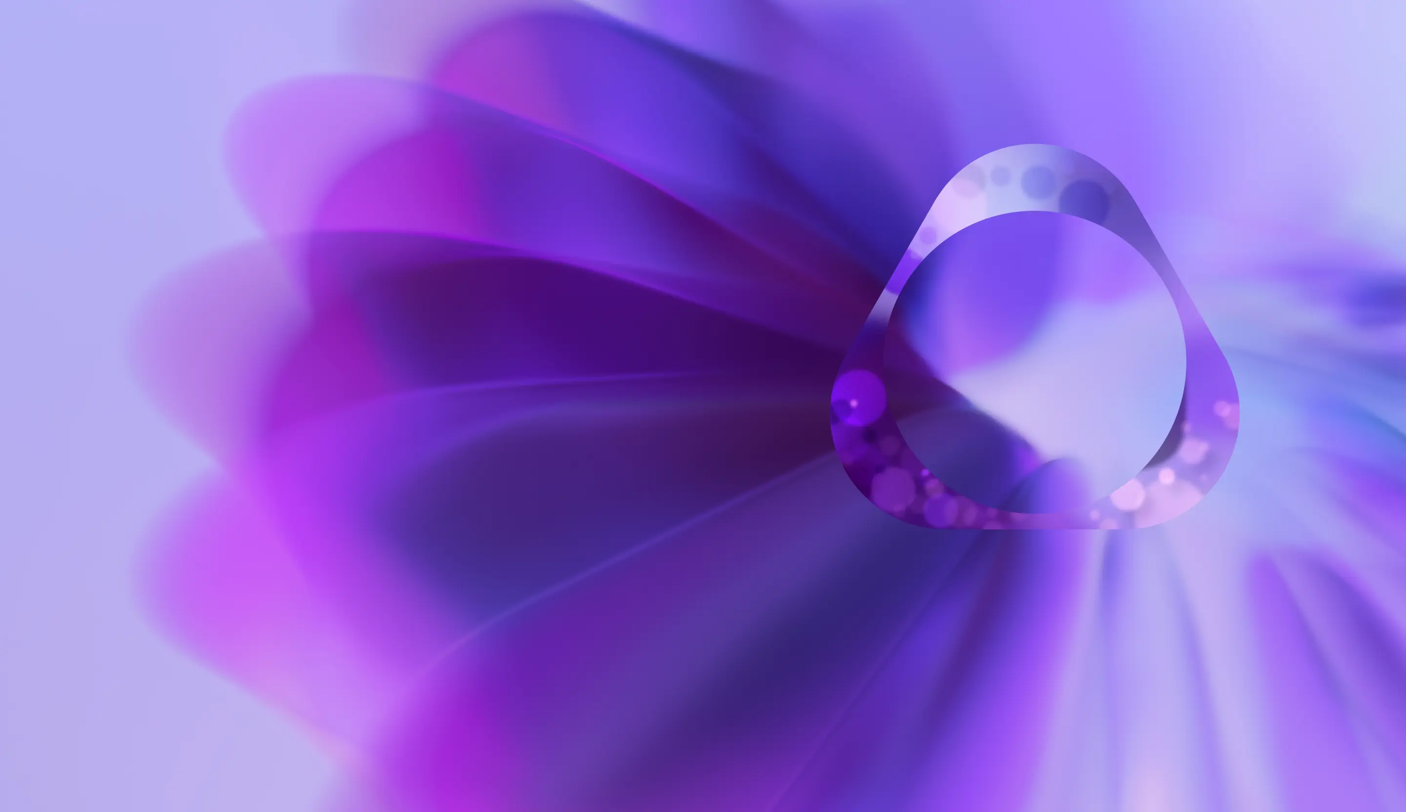 Imagem com um logótipo IQOS com efeito roxo e fundo estilizado, em tom roxo que se assemelha a pétalas de flor. ​