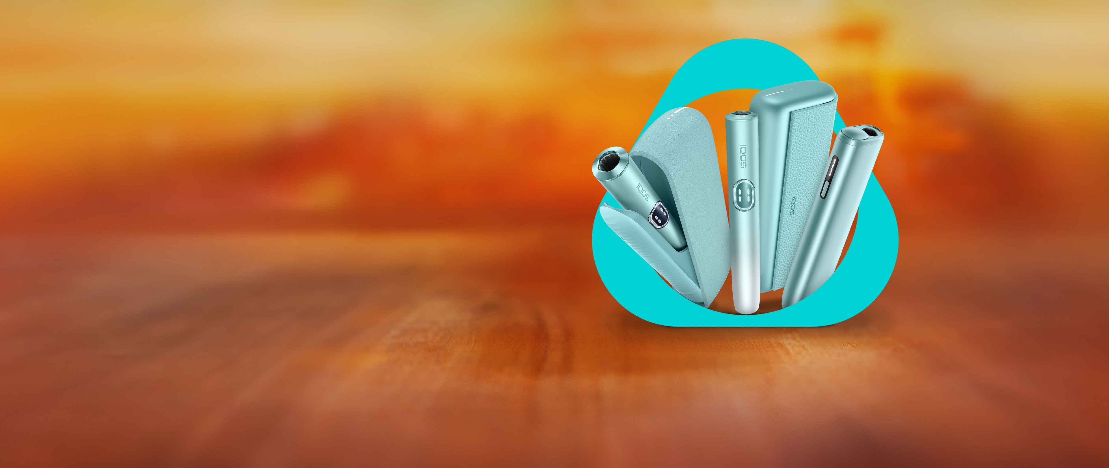 Novo IQOS ILUMA i PRIME - detalhe do Ecrã Tátil irradiando um padrão oval concêntrico, sobre fundo vermelho desfocado.