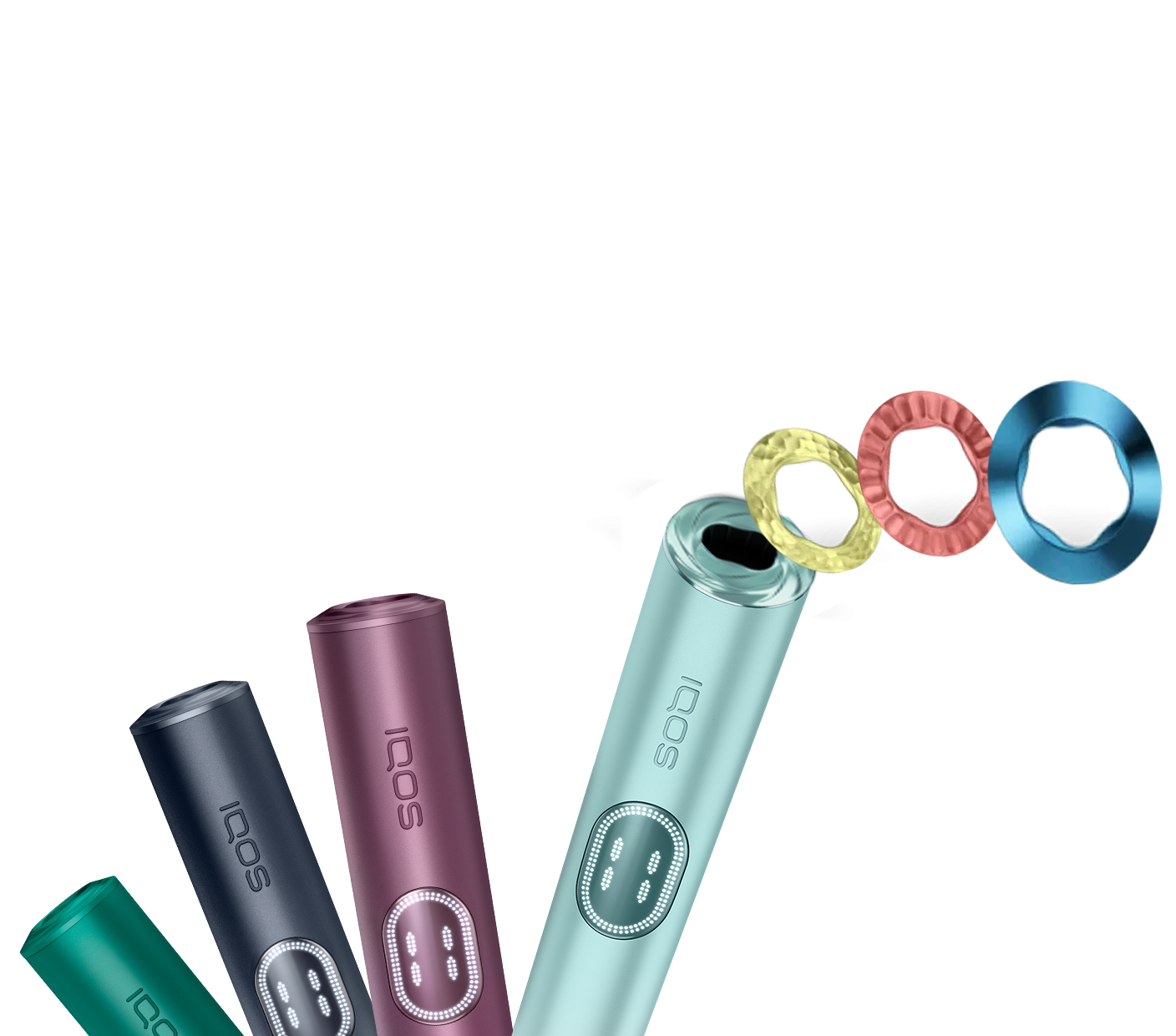 Equipamentos IQOS ILUMA PRIME em diferentes cores.