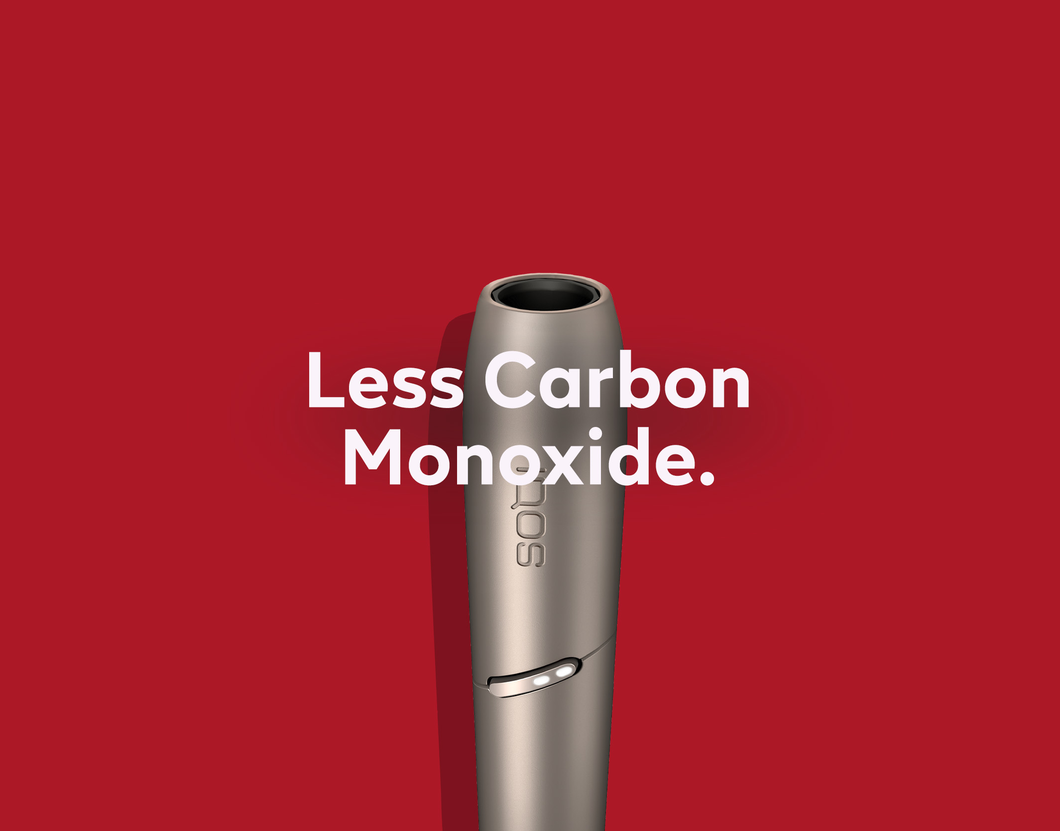Lit cigarette end compared to IQOS 3 DUO holder.