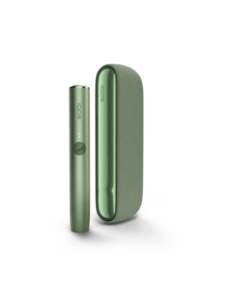 Um dispositivo IQOS ILUMA PRIME e carregador de bolso. 