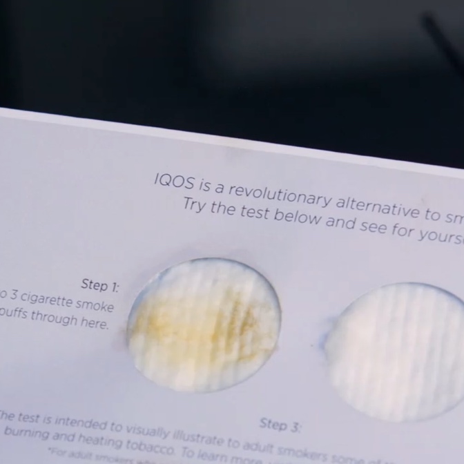 Video diferença entre IQOS e cigarros