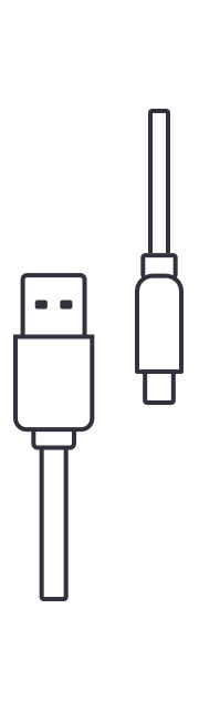 An illustration showing a USB-C charging cable.