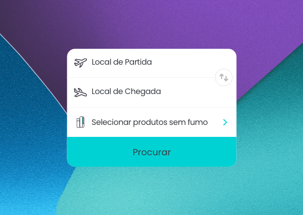 Ferramenta online para planear viagens sem fumo, com seleção de local de partida, destino e produtos sem fumo​