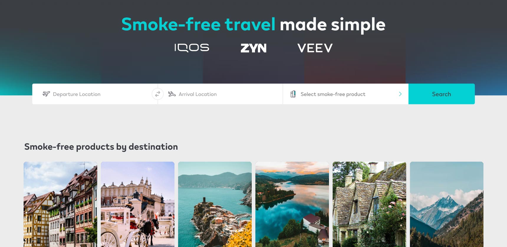 Screen capture of smokefreetravel.com