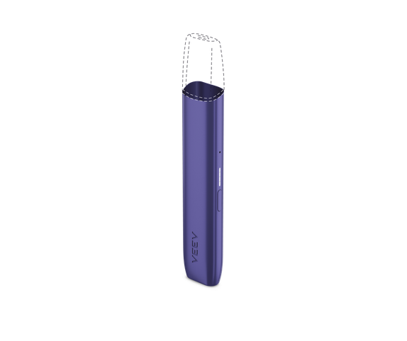 Dispositivo veev one roxo edição limitada, visto de cima com inclinação à esquerda. main