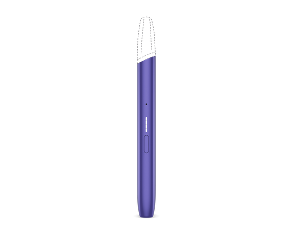 Dispositivo veev one roxo edição limitada, visto de lado com detalhe de luz. main
