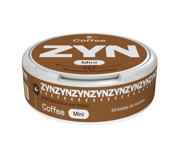 Vista frontal da base e topo de uma embalagem de ZYN Coffee Mini 6 MG. main