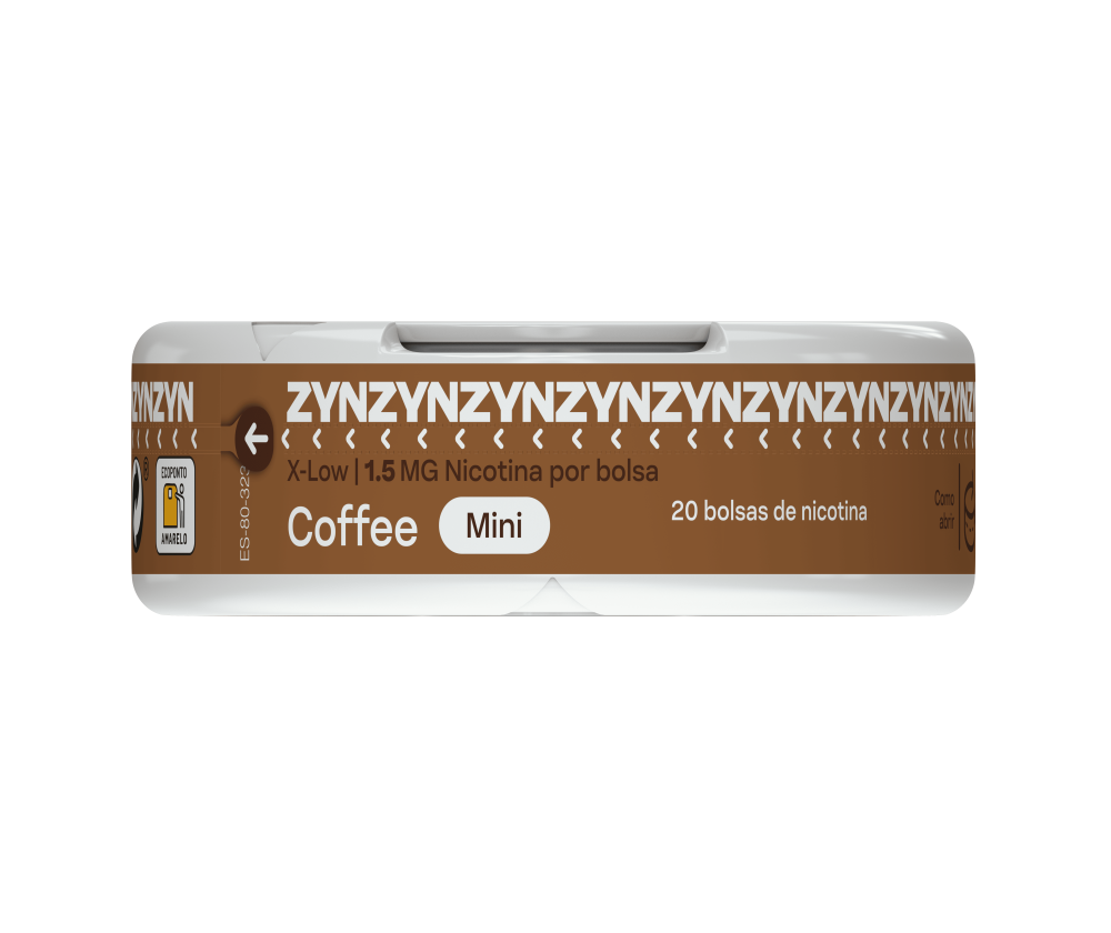 Vista frontal da base de uma embalagem de ZYN Coffee X-Low Mini 1,5 MG. main