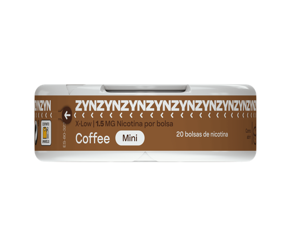 Vista frontal da base de uma embalagem de ZYN Coffee X-Low Mini 1,5 MG. main