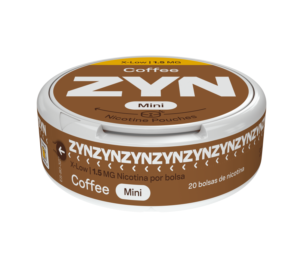Vista frontal da base e topo de uma embalagem de ZYN Coffee X-Low Mini 1,5 MG. main