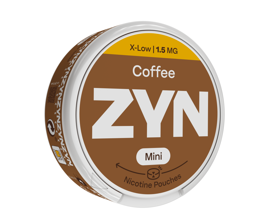 Embalagem de ZYN Coffee X-Low Mini 1,5 MG orientada para a direita. main