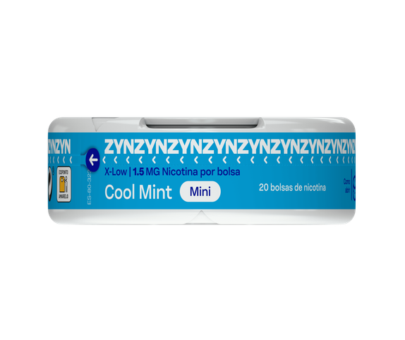 Vista frontal da base de uma embalagem de ZYN Cool Mint X-Low Mini 1,5 MG. main