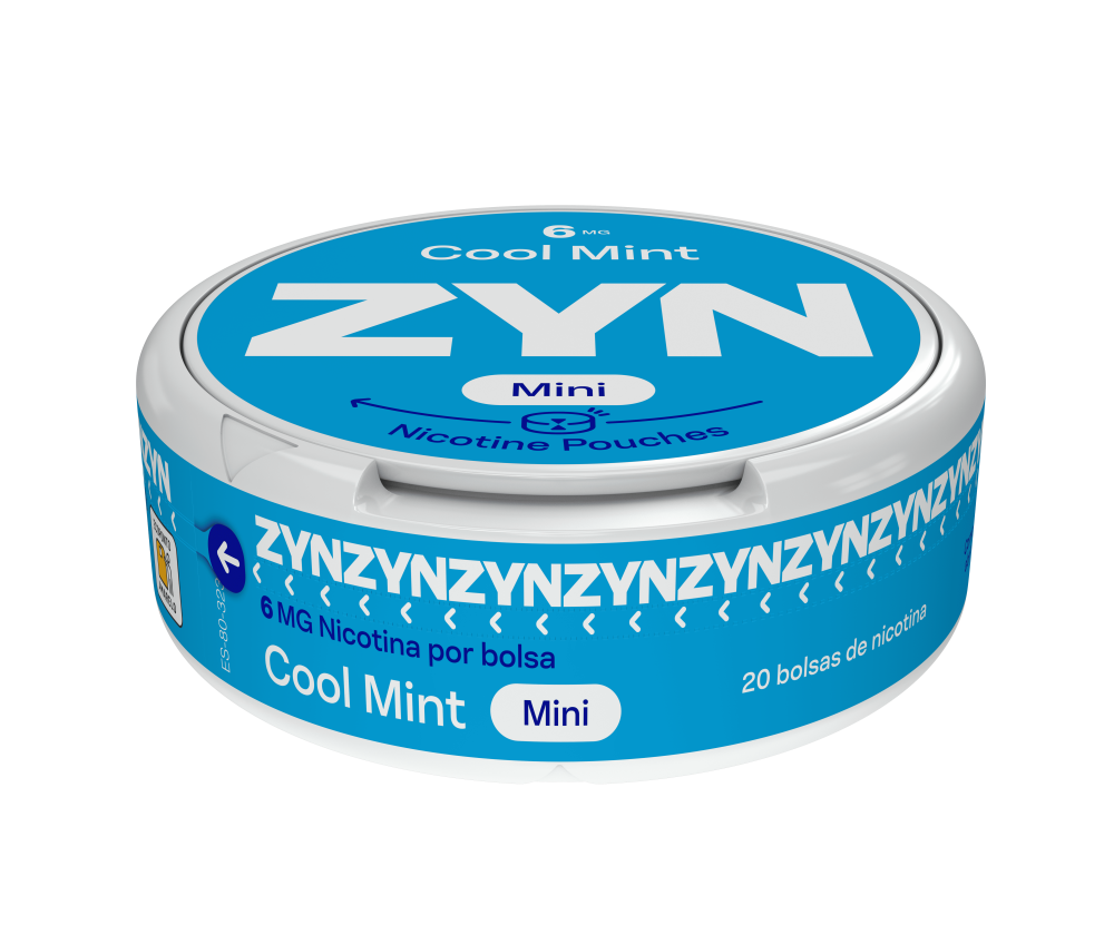 Vista frontal da base e topo de uma embalagem de ZYN Cool Mint Mini 6 MG. main