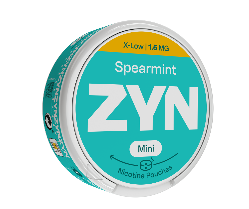 Embalagem de ZYN Spearmint X-Low Mini 1,5 MG orientada para a direita. main