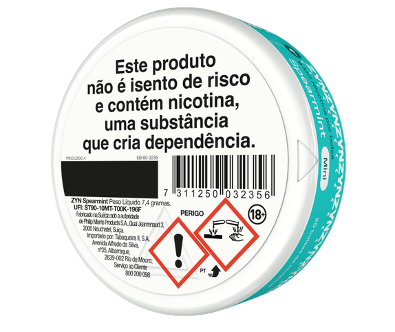 Caixa ZYN Spearmint Mini 6 MG Tras main