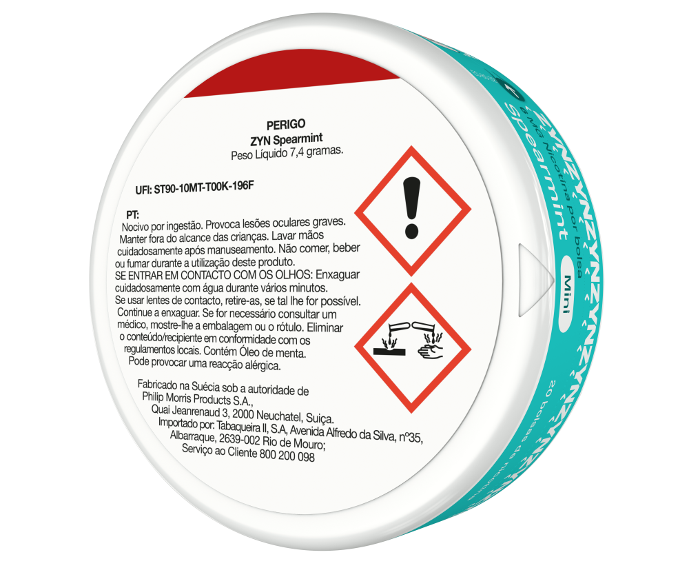 Caixa ZYN Spearmint Mini 6 MG Tras main