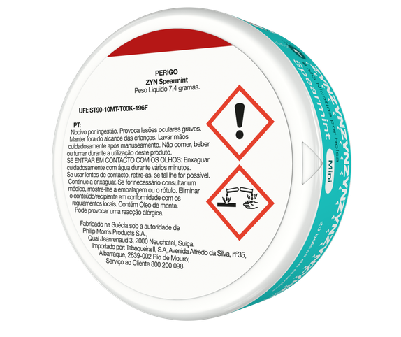 Caixa ZYN Spearmint Mini 6 MG Tras main