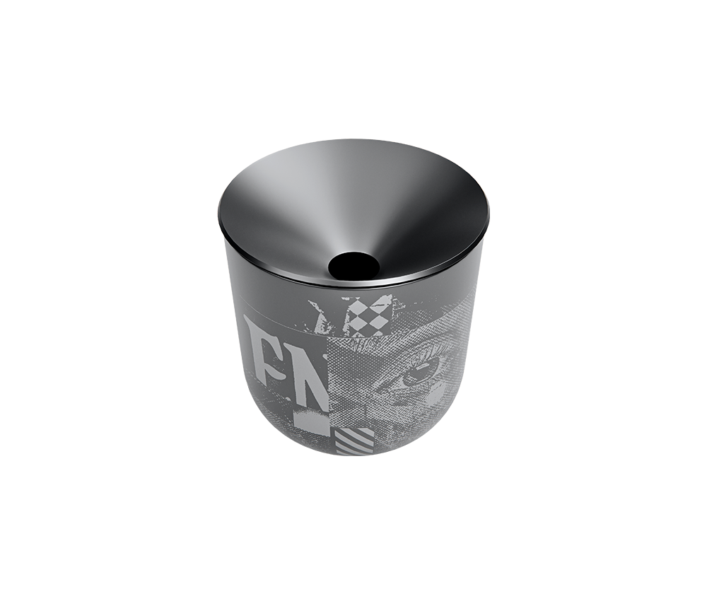 Imagem de um recipiente de cerâmica IQOS cinzento desfocado. fullscreen