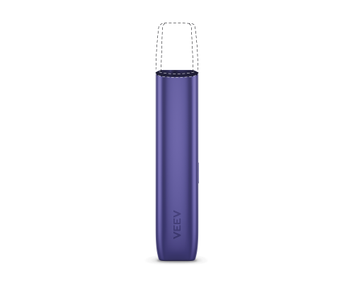 Dispositivo veev one roxo edição limitada, visto de frente.